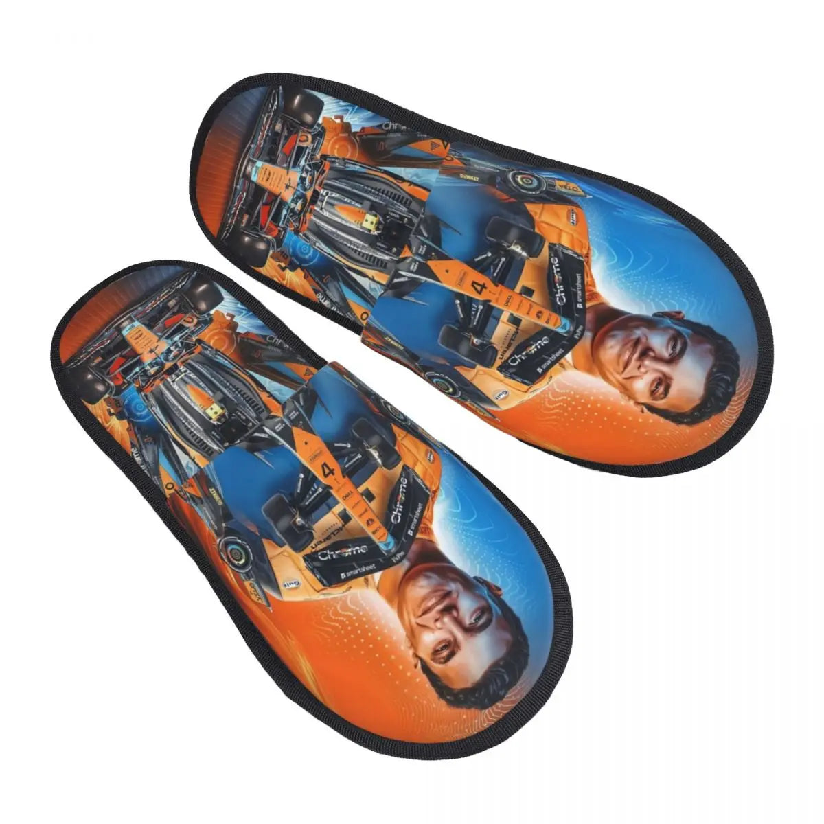 Custom British Lando Norris Racing Driver Guest Slippers for Spa Women House Slipper