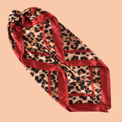 1PCS Women's Sexy Multicolor Leopard Print Woven Scarf Large Fashionable Headscarf for Travel Party Ladies Silk Square Scarf