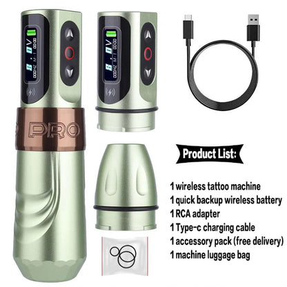 T-Rex Wireless Tattoo Machine Rotary Pen Coreless Motor 4.0mm Travel with Two 1600mAh Batteries Suitable for Tattoo Artists