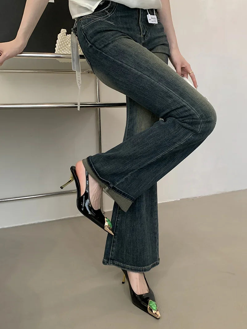 Fashion Design Inlay Gems Pointed Toe Patent Leather Sexy Slingback Sandals Women Pumps High Heels Wedding Banquet Shoes