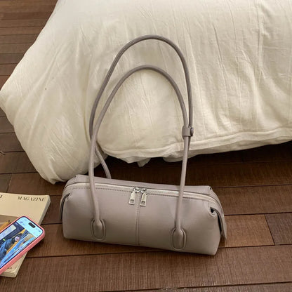 MOODS Retro Underarm Shoulder Bags For Women PU Leather Pure Color Commute Satchel Bag 2025 Winter New Luxury Designer Handbags