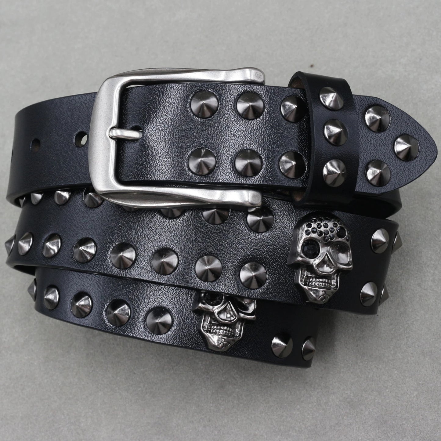 Heavy Metal Punk Belt Genuine Leather Hip Hop Belts For Men Cross Rivet Jeans belt male Strap Ceinture Homme designer belt