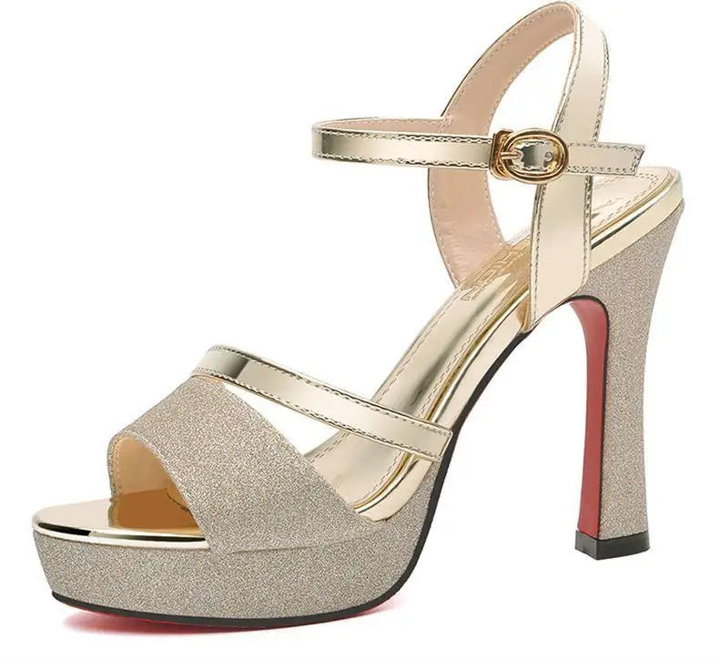 Luxury Women's Pumps Peep Toe Sexy Women Sandals High Quality Fish Mouth Shoes 11.5CM High Heels Shoes Women sandalias de mujer
