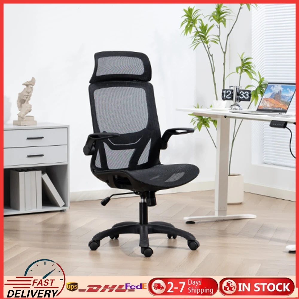 Ergonomic Executive Computer Chair High-Back Home Office Chair with Breathable Nylon Mesh Lift Chair Swivel Chair