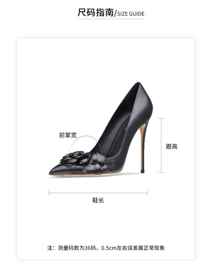 Genuine Leather Pumps For Women's 2025 Trend Luxury Fashion Sexy Party High Heels Elegant Comfortable Pointed Toe Shoes women