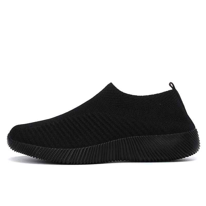 Women's Solid Color Sneakers Breathable Mesh Woven Outdoor Lightweight Low Top Walking Running Sports Socks Shoes