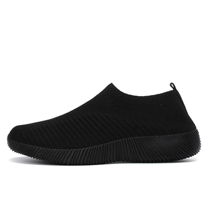 Women's Solid Color Sneakers Breathable Mesh Woven Outdoor Lightweight Low Top Walking Running Sports Socks Shoes