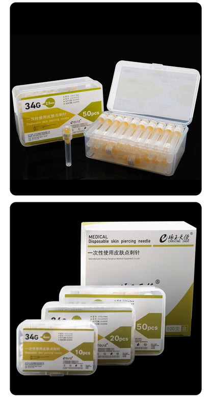 Disposable 34g Medical Small Needle 1.5mm 2.5/4mm Micro Cosmetic Single Head Ultra Small Needle