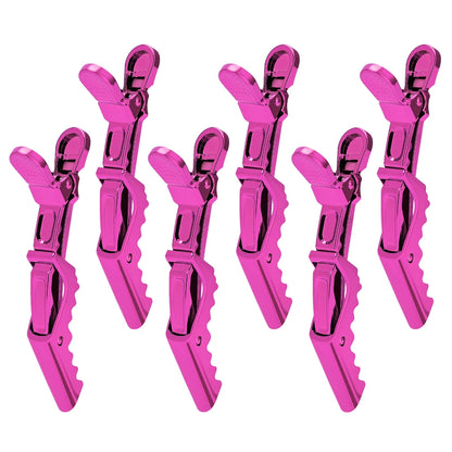 6pcs Crocodile Clip Plating Professional Hairdressing Perm Positioning Non-slip Clip Durable Portable Barber Shop Styling Tools