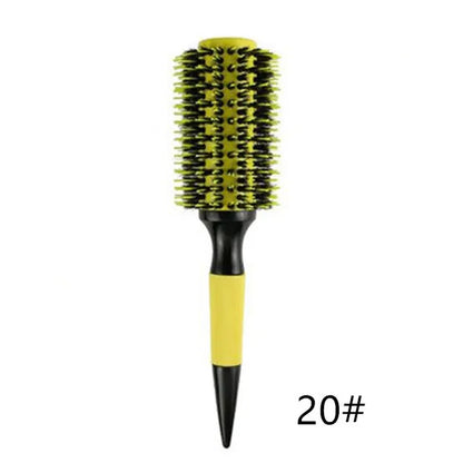 Barbershop Rolling Comb Round Hair Comb Nylon Bristle Aluminum Tube Ion Hair Brush Home Barbershop Styling Tools