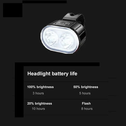 USB Rechargeable Bicycle Lights Bike Safety Warning Lamp Outdoor Waterproof Cycling Flashlight For Mountain And Road Bikes