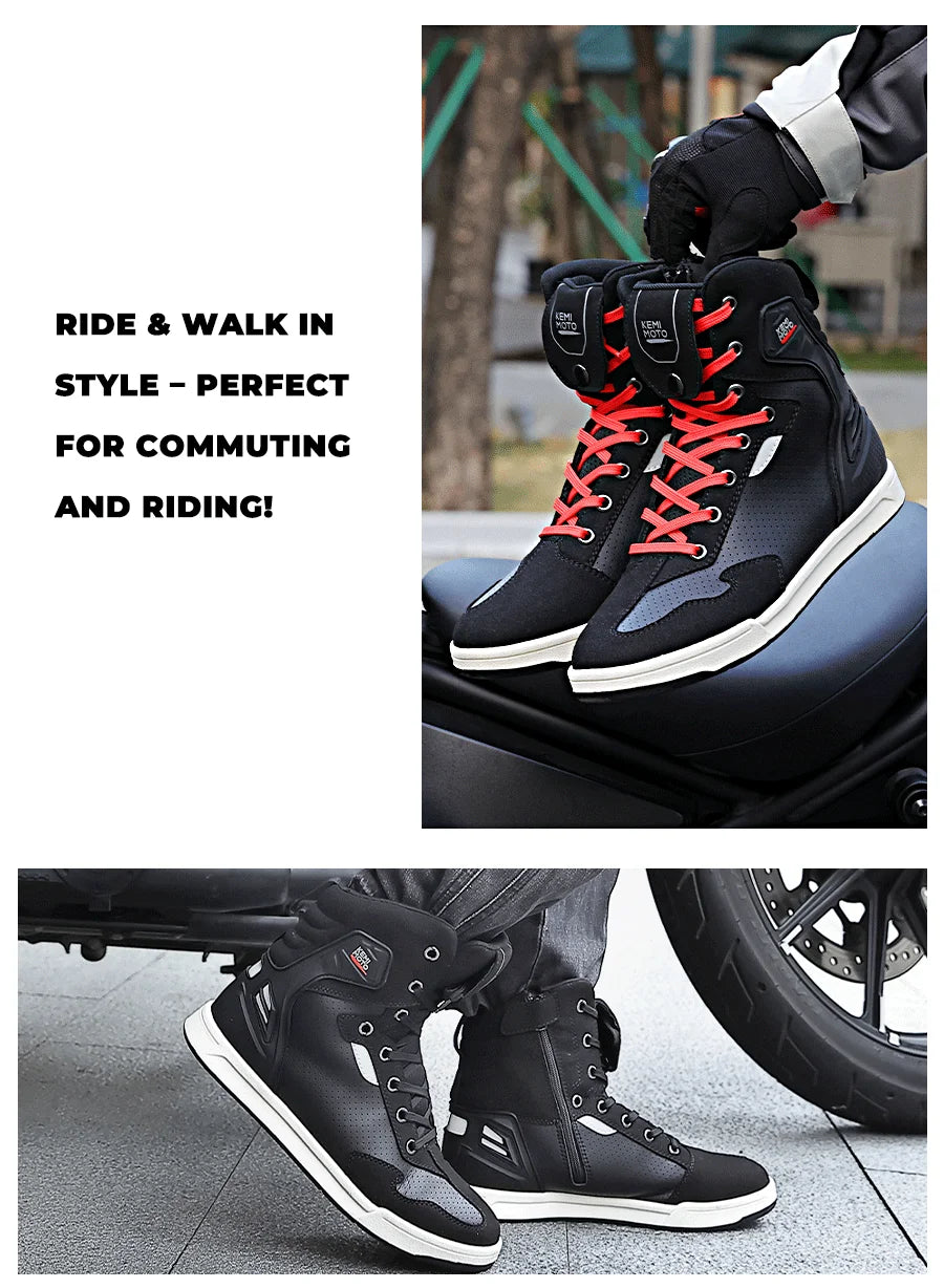 Motorcycle Summer Riding Shoes Men Riding Casual Short Boots  Anti-collision Reflective Protection Durable Equipments Moto Gear