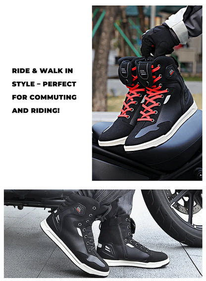 Motorcycle Summer Riding Shoes Men Riding Casual Short Boots  Anti-collision Reflective Protection Durable Equipments Moto Gear