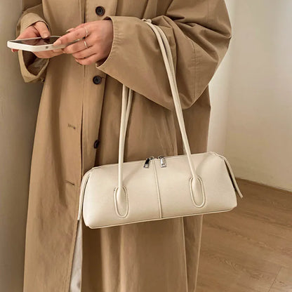 MOODS Retro Underarm Shoulder Bags For Women PU Leather Pure Color Commute Satchel Bag 2025 Winter New Luxury Designer Handbags