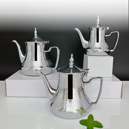 Arabic style stainless steel teapot, Moroccan mint tea pot, Induction cooker gas boiling water kettle,Restaurant Home Tea Kettle
