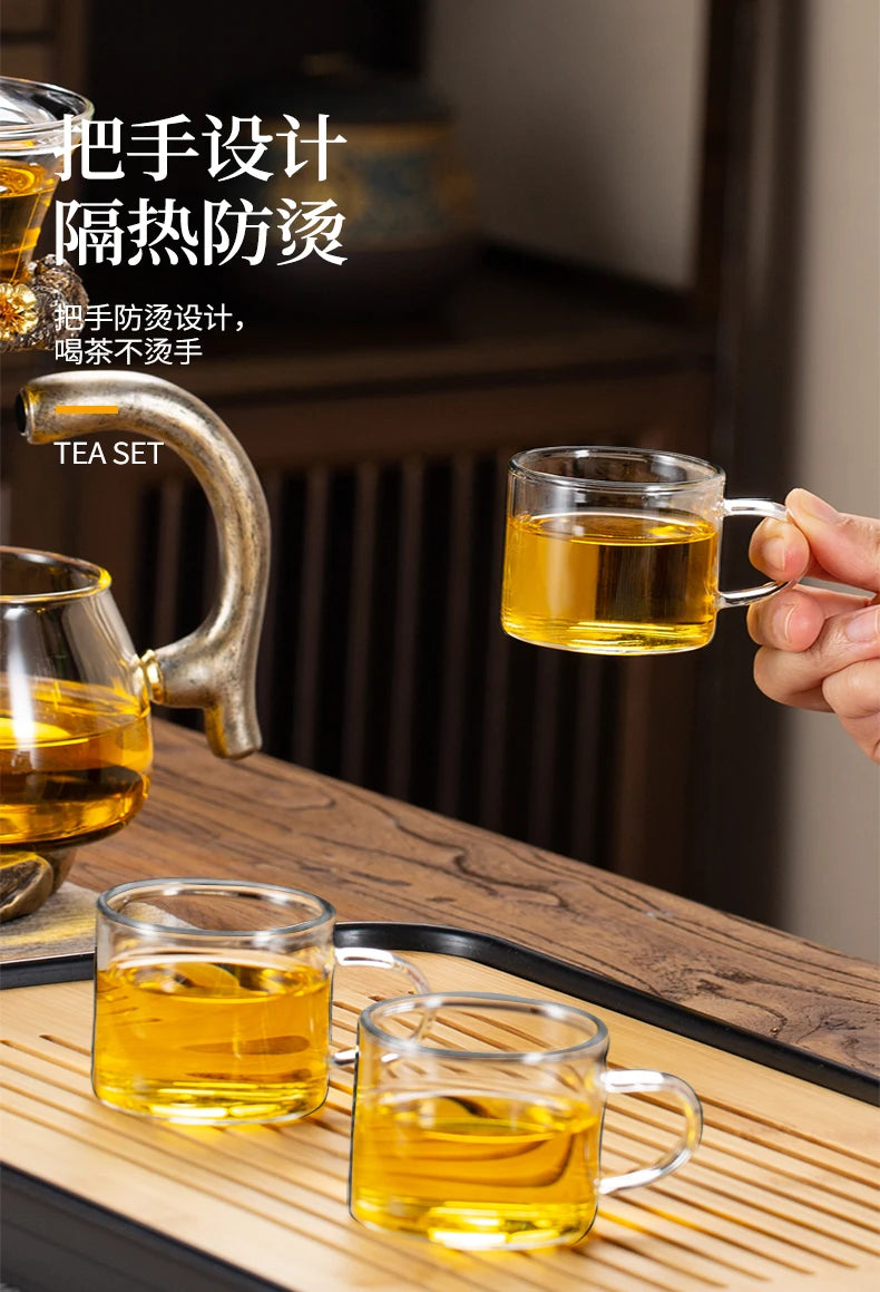 Glass Tea Set Home Kung Fu Tea Cup Magnetic Suction Teapot Artifact