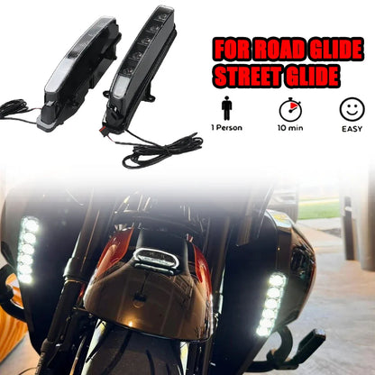 Motorcycle Fairing Undercover Turn Signal LED Daytime Running Light Integrated Design For Touring CVO Street Road Glide 23up