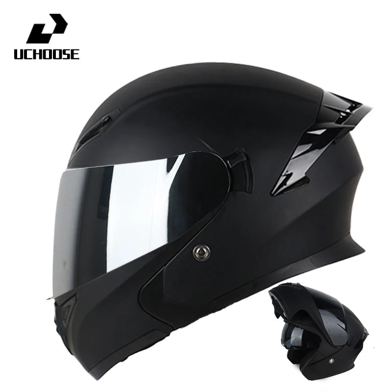 Uchoose DOT Modular helmet Full Face Helmets Crash Motorbike Protective Gear unisex Flip Up Helmet Motorcycle Double Sun Visor