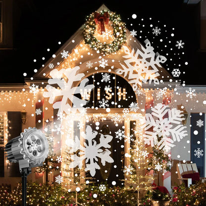 Christmas Snowfull Projection Dynamic Rotate Outdoor Snowflake Projector Lamp Party Waterproof Garden Christmas Decorations 2025