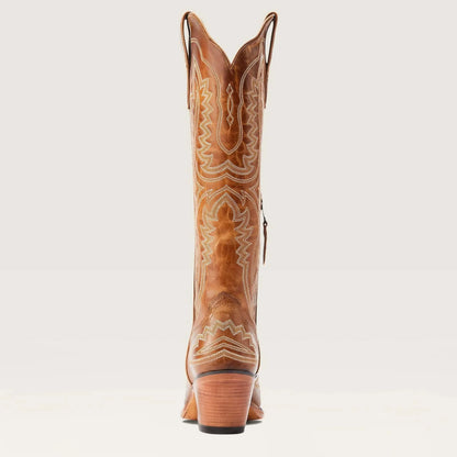 Women Western Cowboy Style Boots Pointed Thick High Heels Knee Length Embroidered Boot Autumn Block Heel Retro Casual Shoes