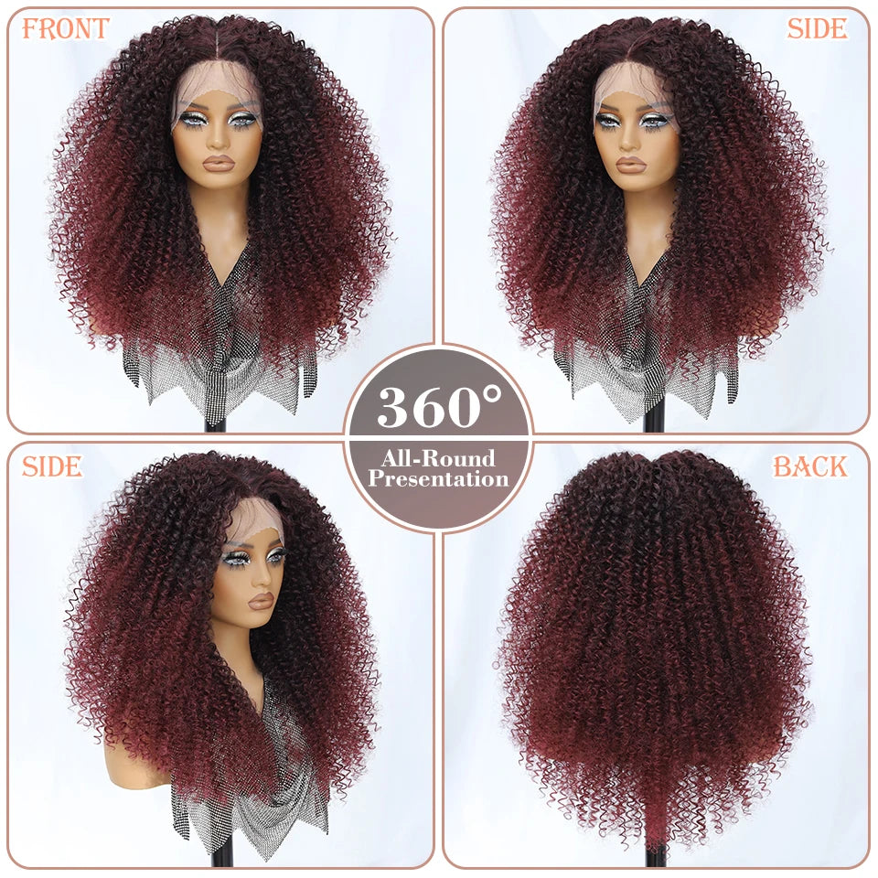 Lace Front Wigs 24 Inch Synthetic For Afro Women Chocolate Brown Lace Front Wigs For Female Curly Lace Front Wigs With Baby Hair