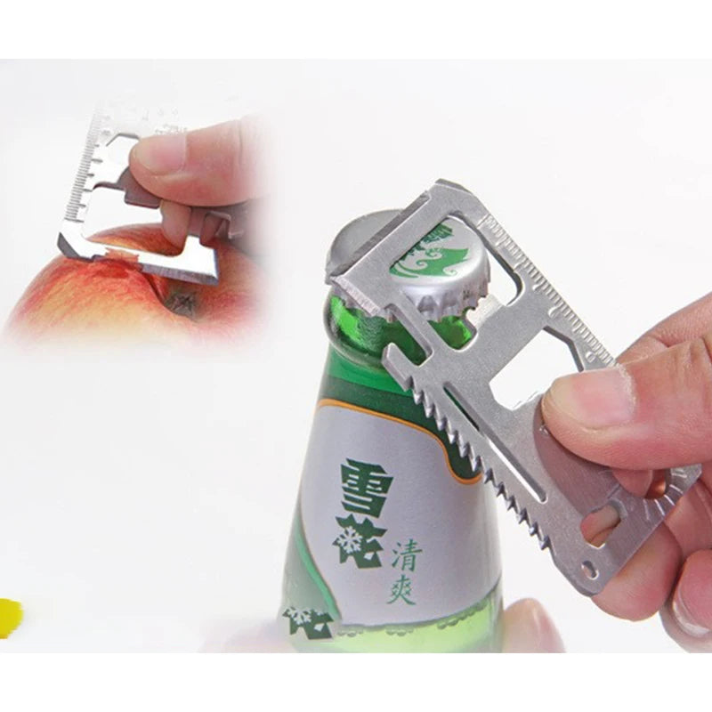 Pocket Tool Multifunction Credit Edc Outdoor Bottle Survive Gear Card Multi Multipurpose Gadget Camping Opener Wallet Kit