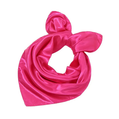 60x60cm Solid Colors Neckerchief Scarf For Women Silk Satin Headband Hair Scarves Female Square Shawls Head Scarfs