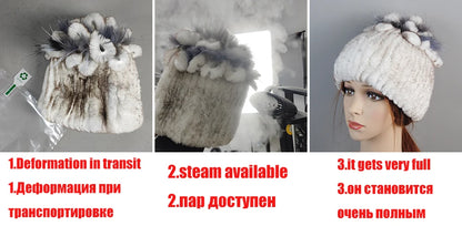Hot Russian Women Knit Real Rex Rabbit Fur Scarf Lady Fashion Floral Rex Rabbit Fur Mufflers Hot Winter Warm Natural Fur Scarves