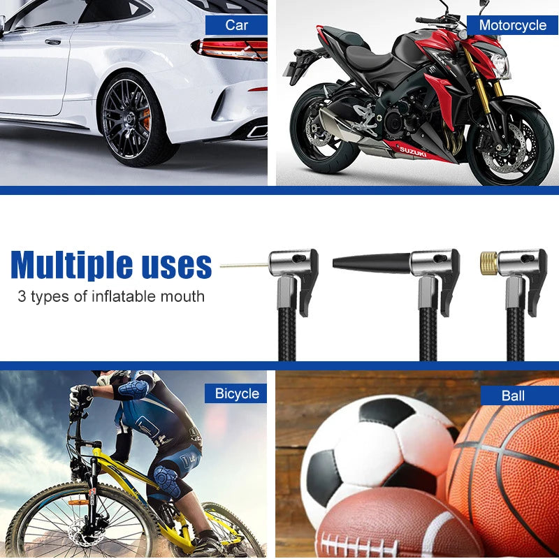 EAFC 120W Handheld Air Compressor Wireless/Wired Inflatable Pump Portable Air Pump Tire Inflator Digital for Car Bicycle Balls