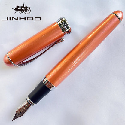 1 PCS Jinhao X750 Fountain Pen Set Medium Nib With Ink Converter Silver Trim Fancy gift calligraphy writing pen