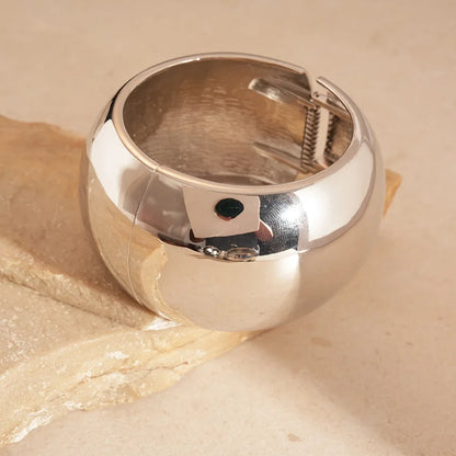 Punk Silver Color Acrylic Cuff Bracelet for Women Men Geometric Round Wide Bracelets Bangles Party Hand Accessories Gifts F
