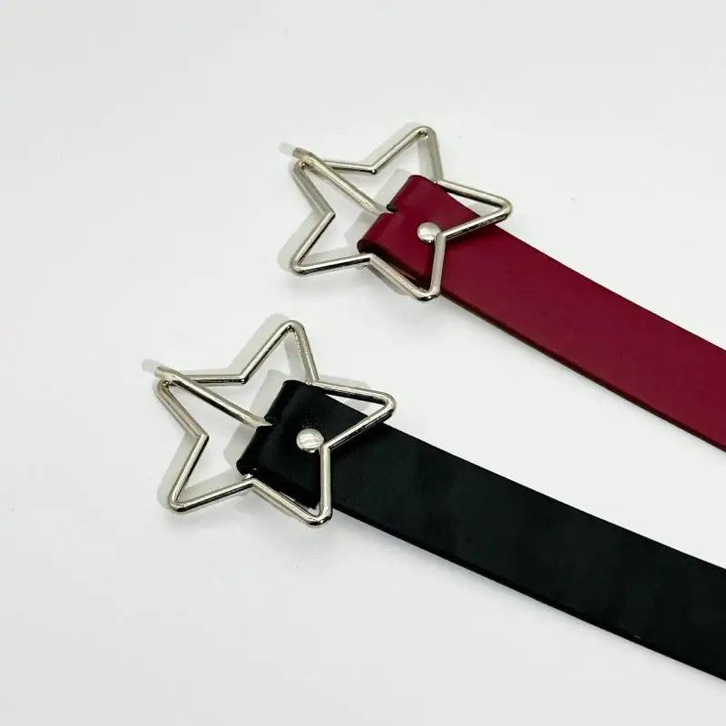 Vintage Belts For Women Punk Waistband Y2K Female Rivet Belt Pu Leather Pin Buckle Waistband Jeans Belt Pentagram Eye Rivet Belt