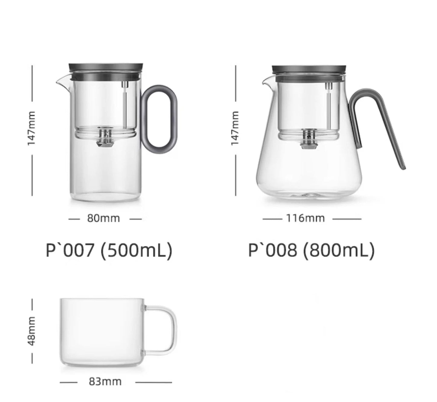 Samadoyo-Magnetic Switch Tea Pot, High-End Tea Set, Tea Water Separator, Household Tea Making Tool, Heat-Resistant Glass Tea Dis