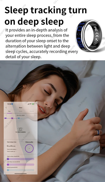 Call ID Reminder Smart Ring Heart Rate Blood Pressure Monitor Men Women Smartring 5ATM Waterproof Health Multi Sports Ring 2026