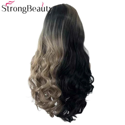 StrongBeauty Long Lace Front Wigs Synthetic Wavy Women Wig Heat Resistant Hair
