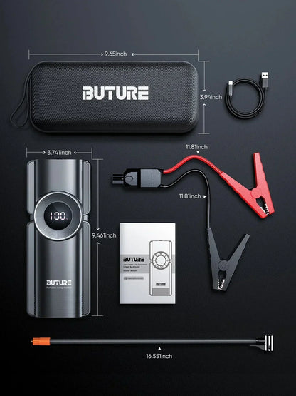 Car 3500A Portable 12V Jump Starter Power Bank 12V Auto Battery Charger Booster Starting Device with Air Compressor 4 in 1
