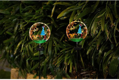 Solar Wrought Iron Cat Butterfly Ground Plug Lights, Outdoor Courtyard Projection, Lawn LampAtmosphere Decoration, Cross-Border