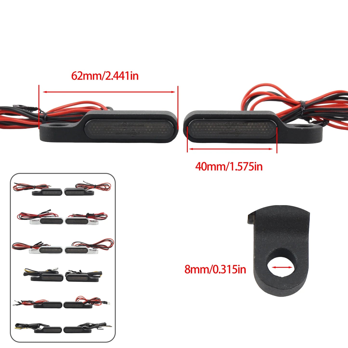12V Mini 6 LED E24 Motorcycle Turn light Taillight Handle Bar Direction Warning Indicator Bumper Motocross Flash Side Lamp