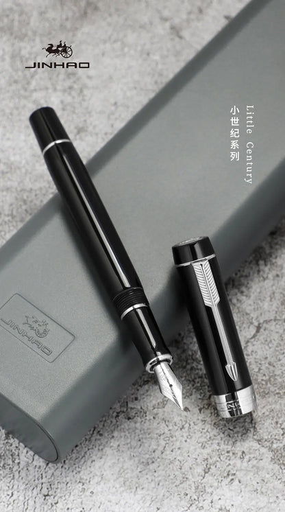 Jinhao 100 Fountain Pen Commemorative Resin Good Pen Nib 18 KGP Gold Sandwiched Thin Tod Small Business Office Gift Pen