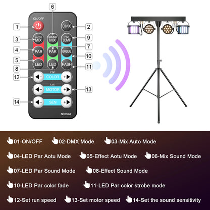 Yiflamefly 60W RGBW LED Par Lights With Bag&Bracket Combination Bracket Lights DMX Stage Light For Church Wedding Birthday Party