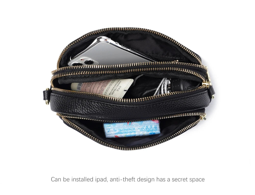 Zency Women Soft Leather Elegant Small Handbags Roomy Crossbody Bag With High Quality Vintage Hardware For Girls Leisure Purses