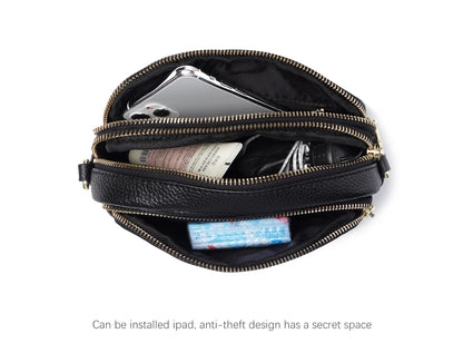 Zency Women Soft Leather Elegant Small Handbags Roomy Crossbody Bag With High Quality Vintage Hardware For Girls Leisure Purses