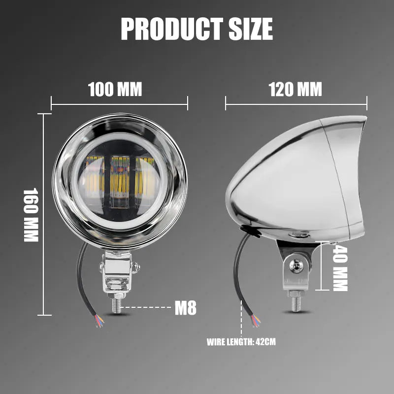 Motorcycle LED Spot Driving Light Dual Color Headlight Auxiliary Spotlight Lamp ATV Scooter Moto Fog Light for Honda Kawasaki