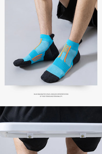 2023 New Men Sports Socks Professional Outdoor Basketball Cushion Terry Towel Bottom Non-Slip Running Breathable Socks