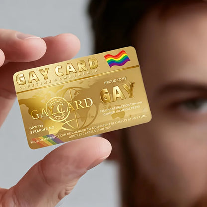 Gay Pride Lifetime Membership Cards Decorative PVC Non Sticker High End Golden Rainbow, PVC Material for LGBT Community Gift