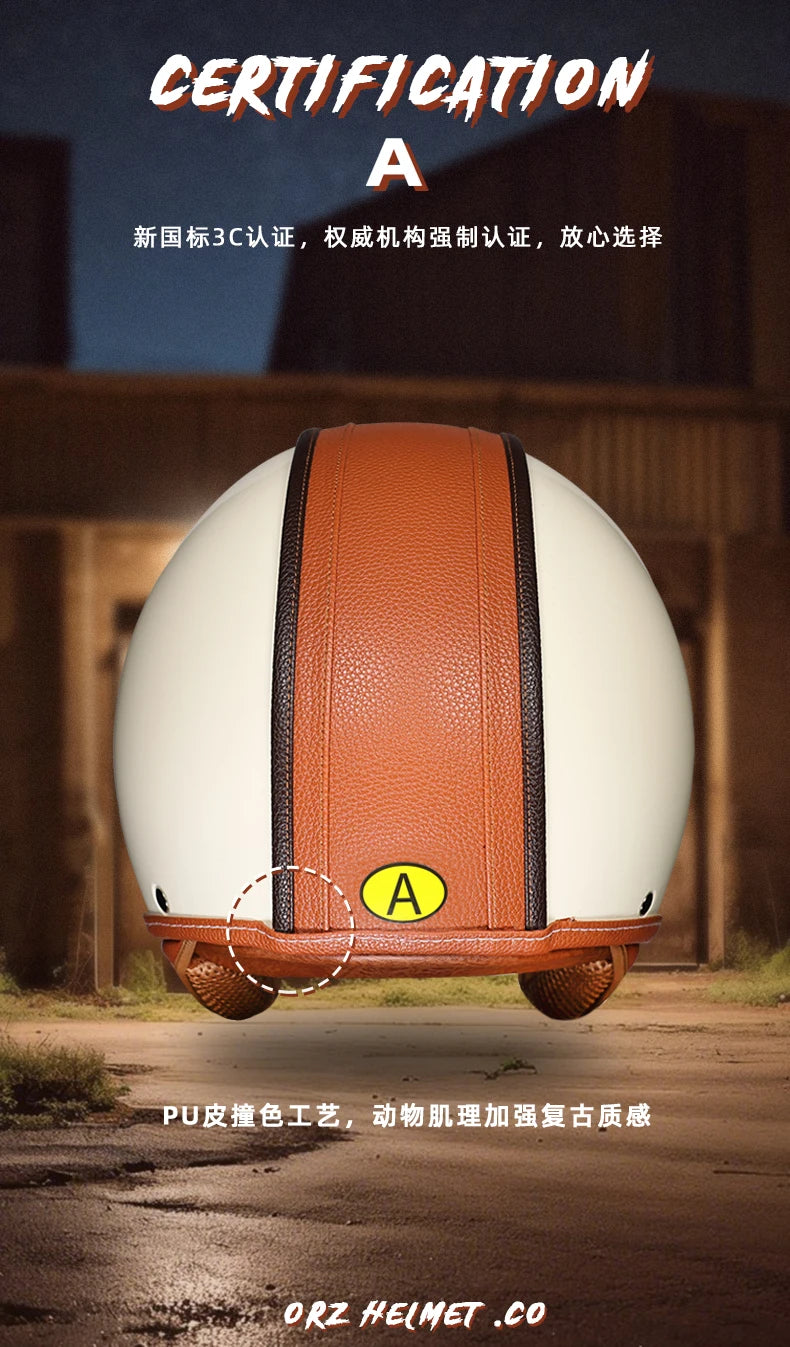 2025 high-quality semi covered motorcycle helmet with fashionable leather wrapping and cascos para motos suede lining capacetes