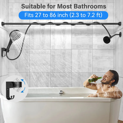 Tandem Shower Head for Couples, High Pressure Dual Shower Head, Double Shower Head for Two People, 2 Showerhead System