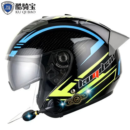 HOT DOT Approved Open Face 3/4 Motorcycle Helmet with Build-In Bluetooth Headset Earphone and Detachable Liner for honda