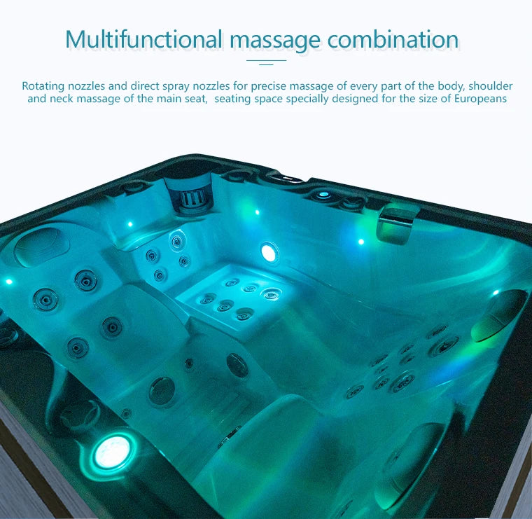 Outdoor Portable Massage Spa, 130 Jet Inflatable Hot Tub Pool, Heated Whirlpool for Couples & Garden Party