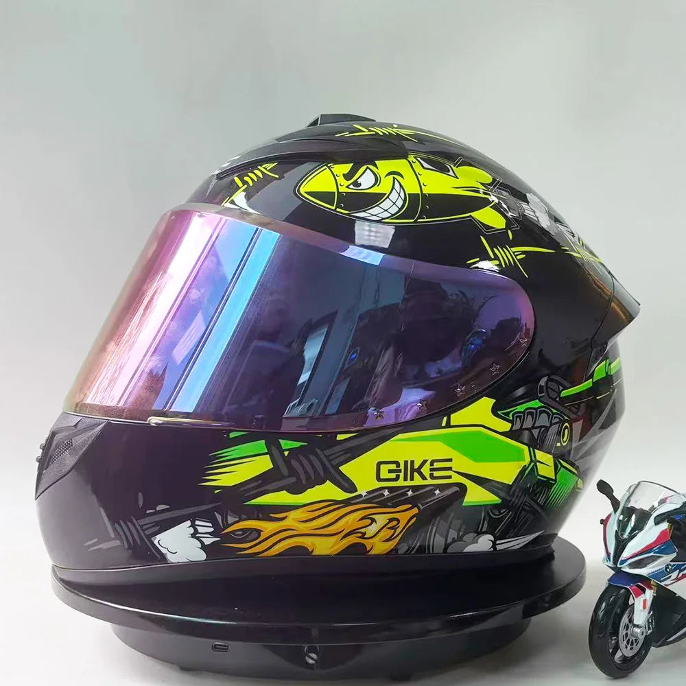 New Vintage Motorcycle Helmet Unisex Full Face Fog Proof Customizable Full Coverage Karting Helmet for Men And Women
